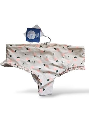 Aila Blue Isla Cosmic Floral Ruffle Bikini Bottoms Cheeky
